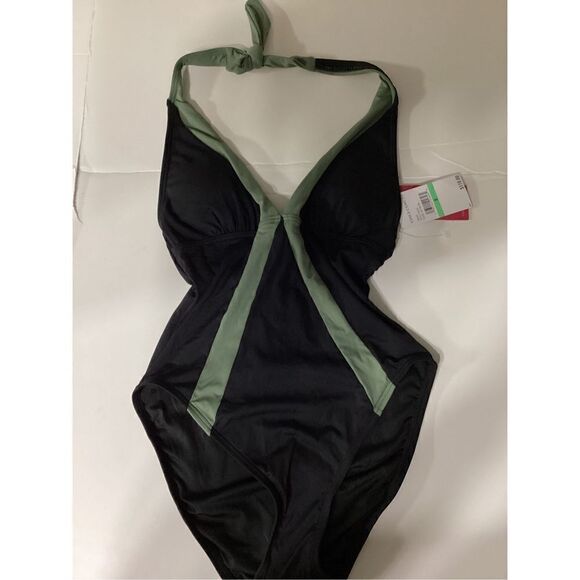 Vince Camuto deep sea color block swimsuit. Runs small. NWT - Picture 7 of 7